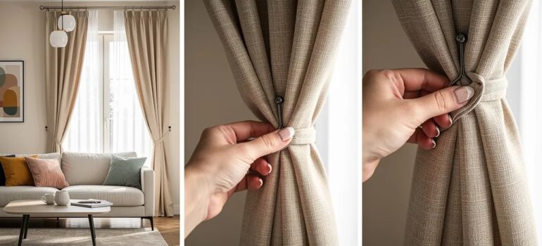 Rideaux trop longs : les 7 astuces pour une fixation originale et rapide