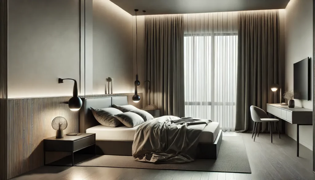 Rideaux occultants sur mesure installés dans un intérieur